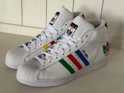 Adidas Pro Model High Top Multicolor Striped Leather Athletic Shoes FX0183 11.5
