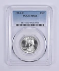 1964-D Washington Quarter MS66 PCGS Blue Label *5426