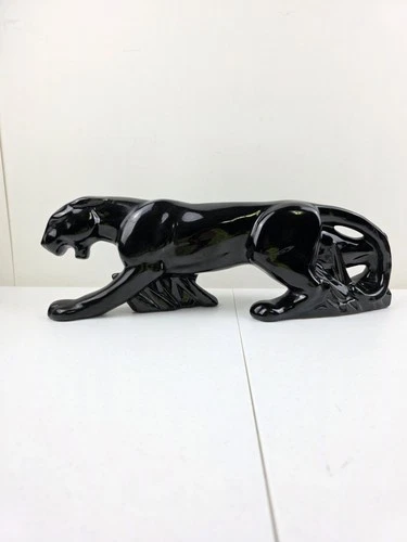 Stunning 16" Vintage MCM McCoy Art Deco Black Panther Figurine