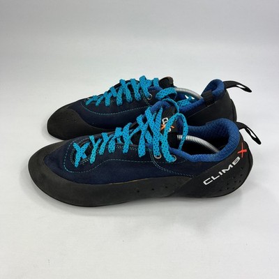 Climb X Herren Kletterschuhe Schwarz Blau UK 11 Schnürung Gummisohle X Faktor