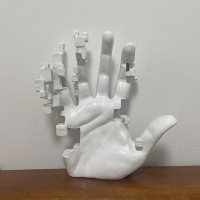 Nordic marble mosaic hand sculpture   elegant home decor