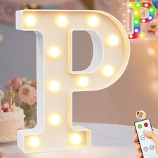 Pooqla LED Light Up Letters, Warm White and Colorful with Remote