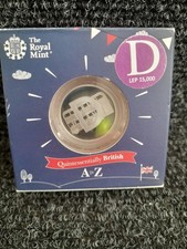 2018 10p Alphabet 10p Coin Letter D Double Decker Silver Proof in Box. Ten pence