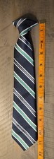 Boys Neck Tie - Clip On - 3T-4T Navy/Green