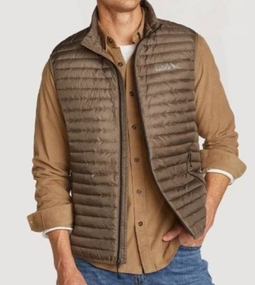 Eddie Bauer Microlight Down Vest Men Size Small NWT Full Zip Up Ultralight