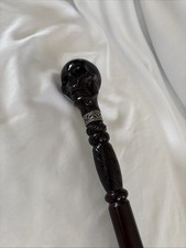 Black Skull Wooden Walking Cane 3 Piece Secti...