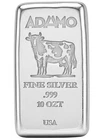 10 oz Silver Bar 999 Classic- Cow - Adamo Metals