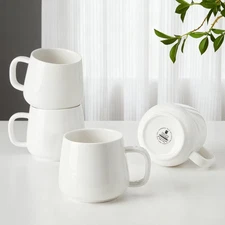 Coffee Mugs Set of 4-12oz Chip-Resistant Ceramic Cups with Ergonomic Handle |...