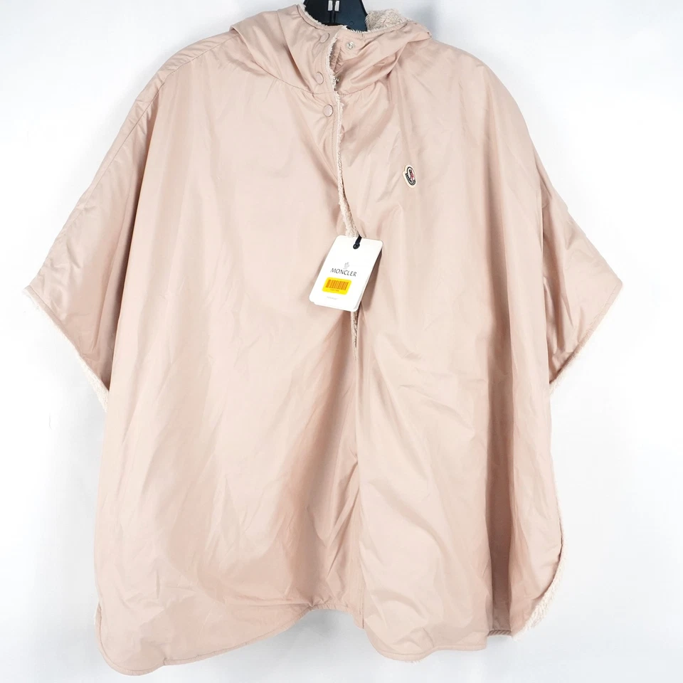 Capa de peluche con capucha reversible para niños Moncler en rosa - talla mediana para niñas