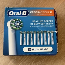 Oral-B Cross Action X - Replacement Brush Heads-  10 Count NEW OPEN BOX