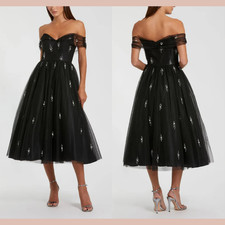 NWT Mac Duggal [ 2 ] 26498 Off Shoulder Embellished Tulle Cocktail Dress #S1824