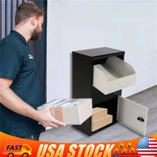 Package Delivery Box Mail Parcel Drop Mailbox Home Container Outdoor Porch+Lock