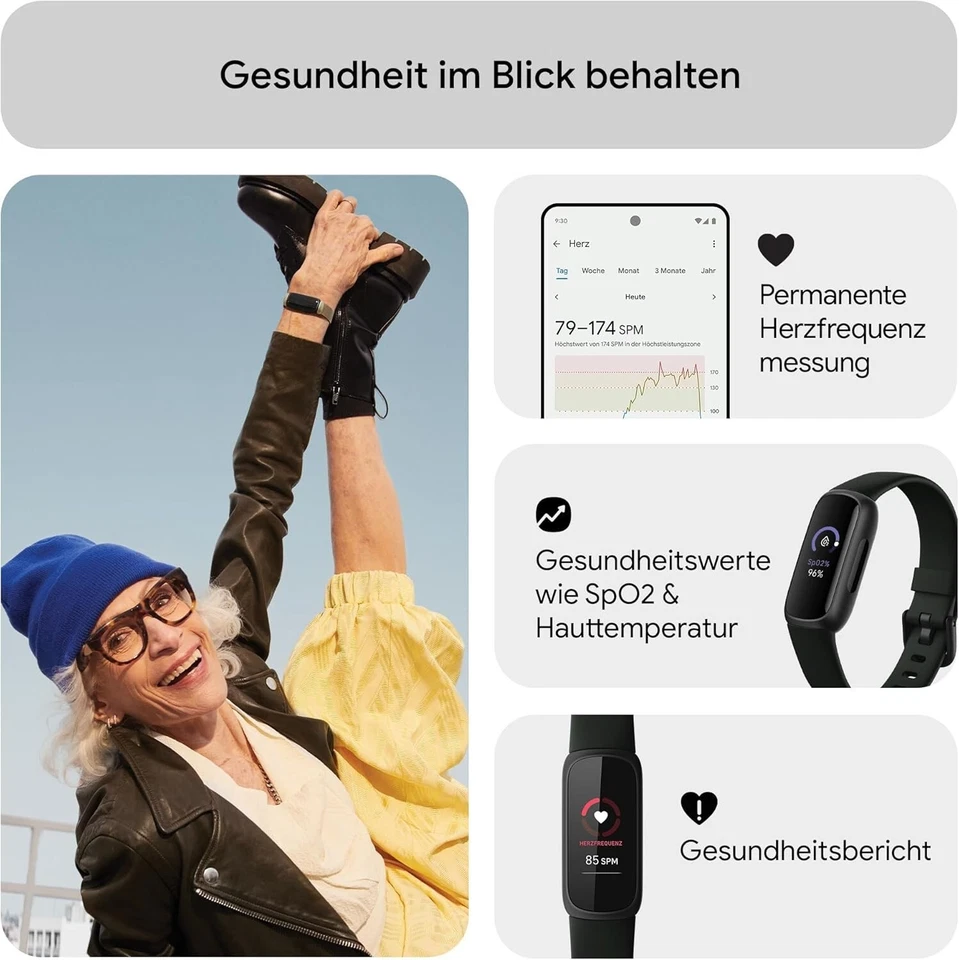 Fitbit Inspire 3 Aktivitäts-Tracker - Midnight Zen/Black (40-53-6589) - Bild 2 von 4