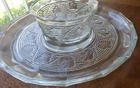 Vtg Anchor Hocking Chip & Dip Clear Glass Avalon Design 2 Pc
