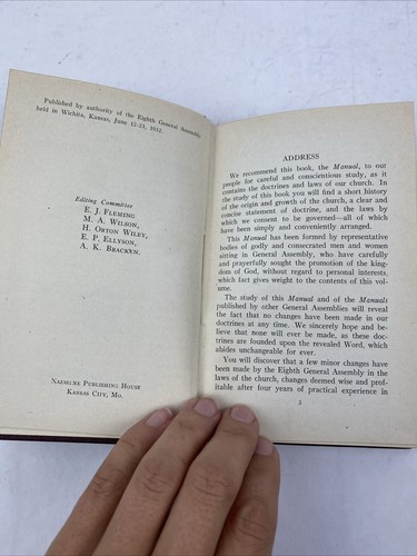 1932 Manual Of The Church Of The Nazarene History Constitution Government Ritual - Picture 6 of 16