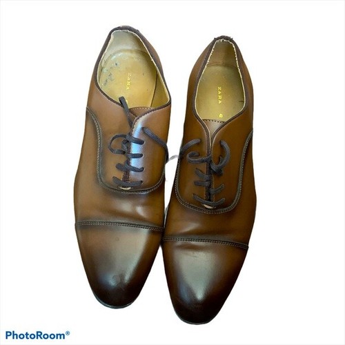 brown derby Oxford leather shoes 