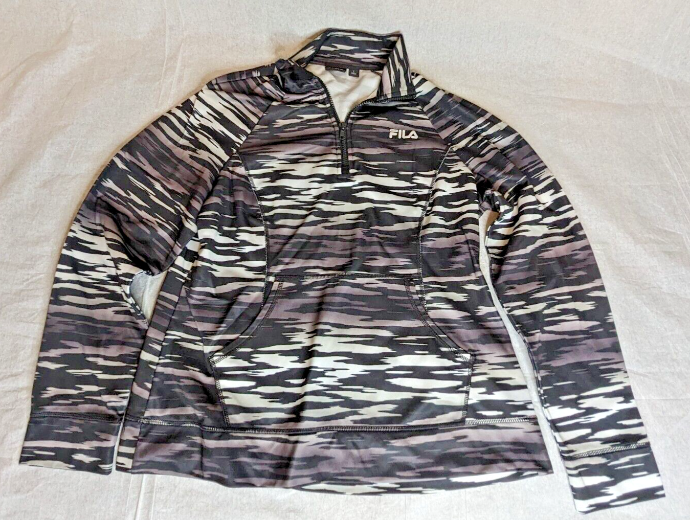 Giacca pullover atletica donna FILA Sport manica lunga 1 4 cerniera stampa mimetica grande