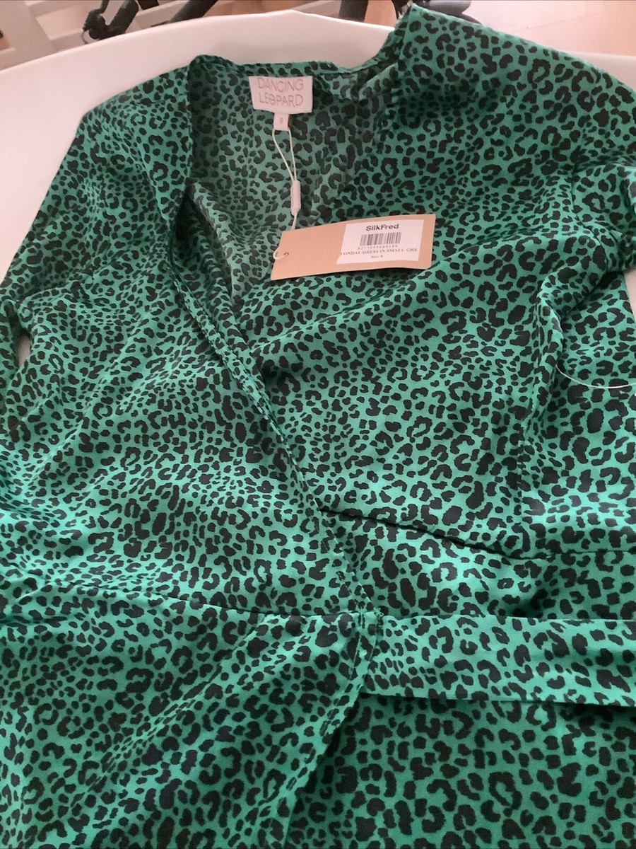 Dancing Leopard Womens Green Leopard Yondal Wrap Dress Size 8 | eBay UK