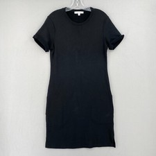 Athleta Uptempo Short Sleeve Sweatshirt Dress Size Small Black Pockets