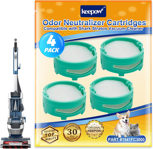 KEEPOW Odor Neutralizer Cartridge for Shark Stratos Vacuum (4-Pack)