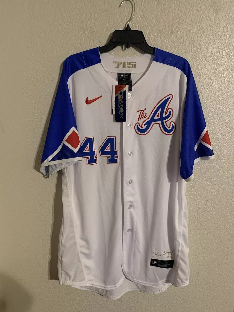 Nike MLB Atlanta Braves (Hank Aaron) Men's Cooperstown Baseball Jersey