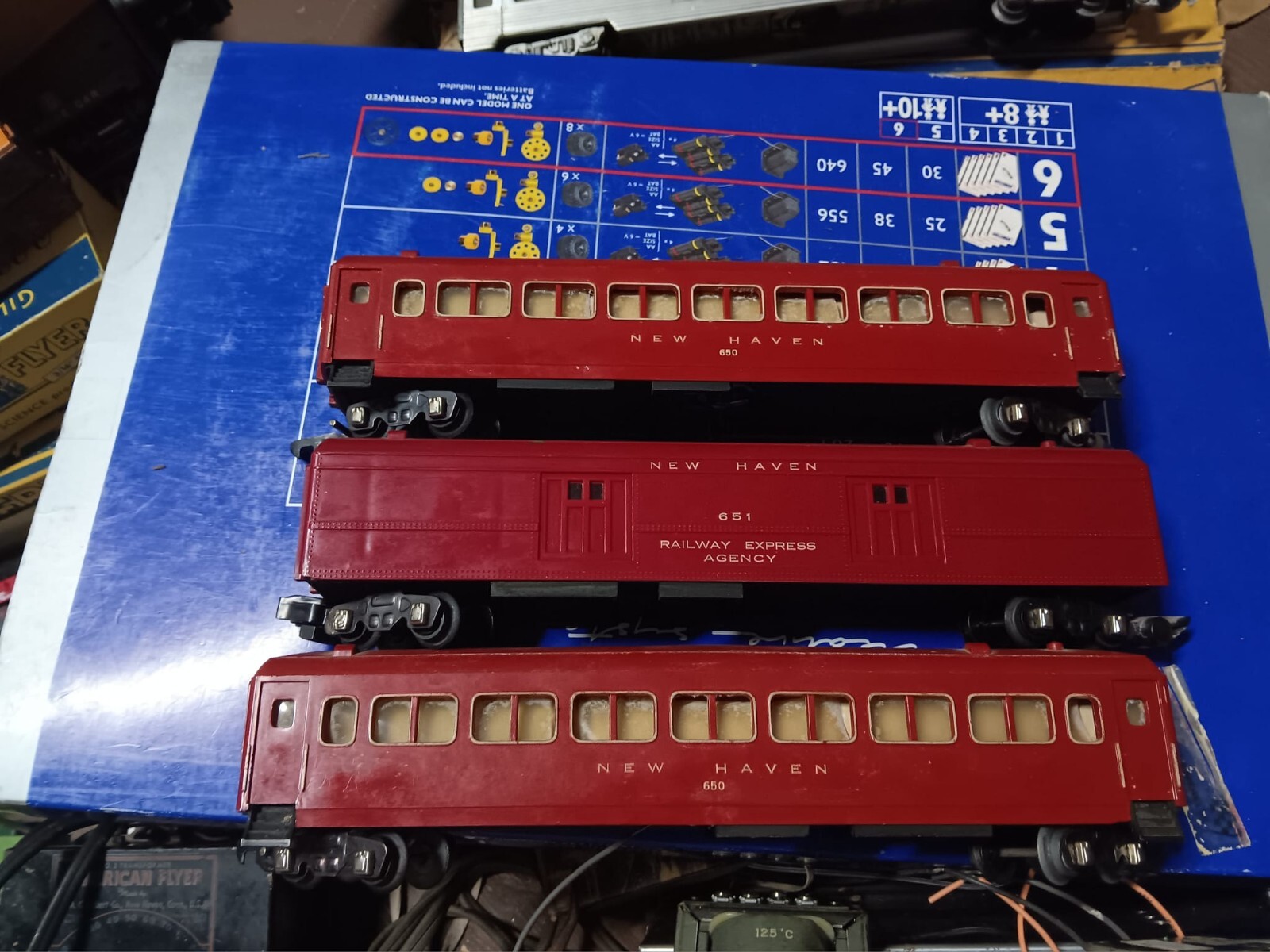 3 CARS VINTAGE AMERICAN FLYER LINES NEW HAVEN OBSERVATION WITH BOXES 650 651 eBay