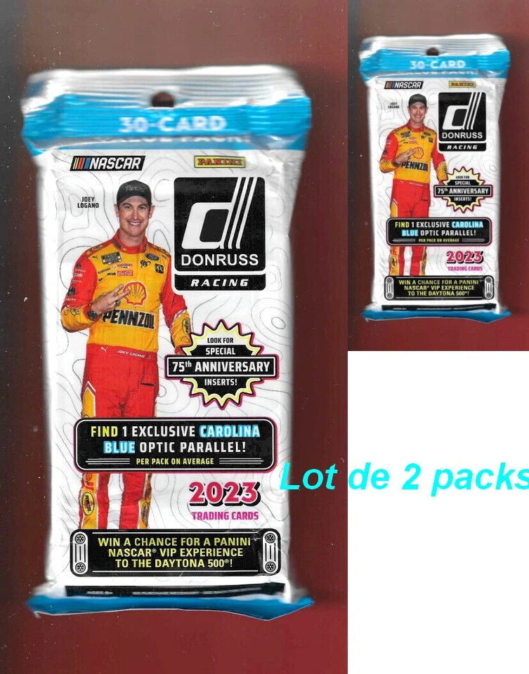 LOT de 2 Nascar Panini Donruss Racing Jumbo Value Pack 2023 sachet de 30 cartes