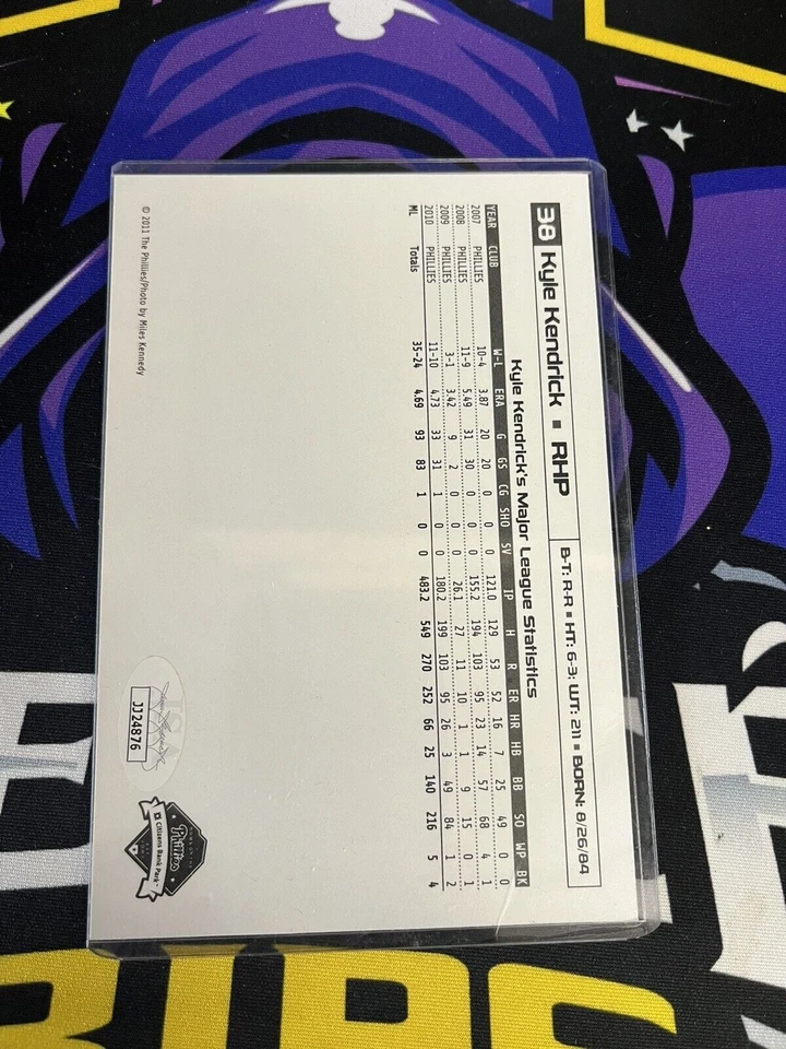 201 1 Phillies baseball cards autographed signed signature card auto JSA - Image 4 of 4