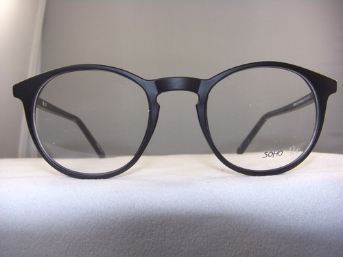 SOHO 123 MATT BLACK ROUND EYEGLASS FRAME  - Picture 1 of 3