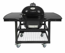 Primo Oval LG 300 Ceramic Smoker Grill On Cart with 1-Piece Island Top Kamodo
