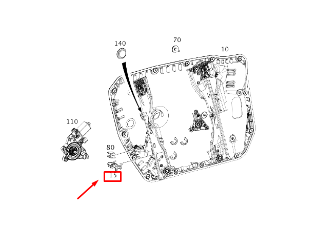 MB GLE W167 Fensterheberträger für Vordertür, A2055457740