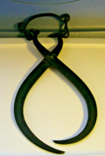 Iron Tongs-15-Inch Wide Opening-Unique Iron Decoration-Or For Use Haul Wood/Ice