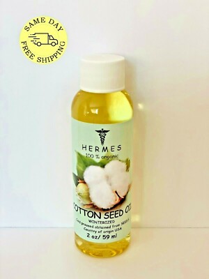 COTTON SEED OIL by HERMES WINTERIZED ORGANIC COLD PRESSED 2 oz