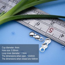 Solid Sterling Silver Calotte Ends Clamshell Cap Knot Cover and Bead Crimp Tip