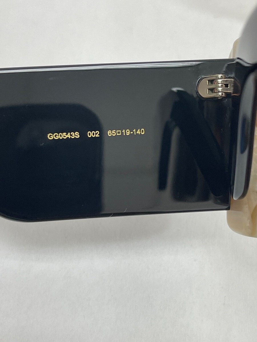 GUCCI AUTHENTIC 0543 Ivory Black Chunky Geometric Sunglasses