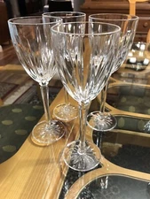 Royal Gallery Monarch Crystal 8 1/8" Wine Glasses W/Stem France Set of 4