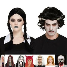 HALLOWEEN WIGS WITCHES DRACULA VAMPIRE WIDOW FANCY PARTY DRESS COSTUME ACCESSORY