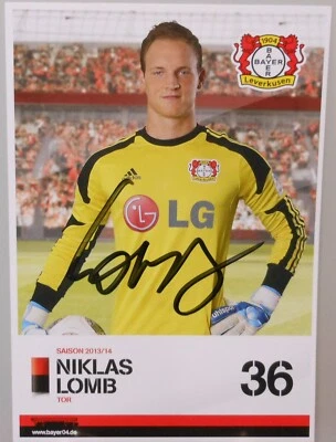 Niklas Lomb Bayer 04 Leverkusen Autogrammkarte Handsigniert 2013/2014 Tor #FP150 - Bild 1 von 2