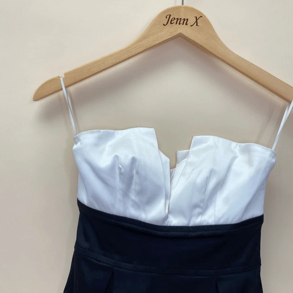 Arden B. Mini Vestido Tubo Negro Blanco Sin Tirantes Talla XS Fiesta Cóctel Baile de graduación Foto 2 de 4