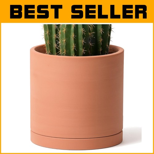 Elegant 12 Inch Terracotta Plant Pot with Drainage and Protective Pad Included
