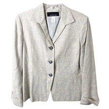 Jones New York NWT Women's 3 Button Linen Blend Floral Patterned Blazer Size 4