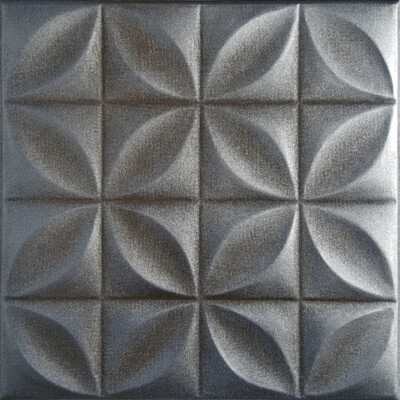 Glue Up, Modern Ceiling Tiles, Decorative Foam, 20'' x 20'', CLOSTER Silver Brown