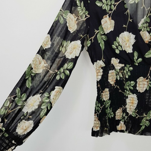 SHEIKE Womens Size 6 Floral Print Long Sleeve Blouse Top - Picture 4 of 6