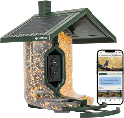 Solar Powered Smart Bird Feeder - Dual Seed Chamber, HD Picture & Video Capture - Picture 11 of 12