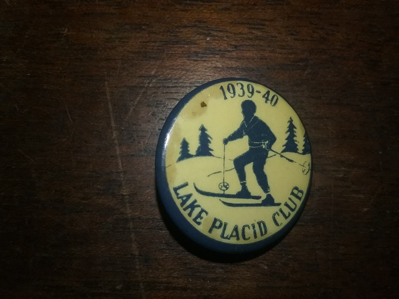Beautiful Vintage Lake Placid Club Membership Badge for 1939-40 Season VGC Rare