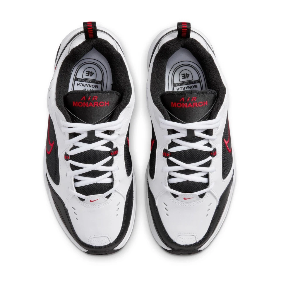 Nike AIR MONARCH IV Men White Black Red 101 Walking Shoe Medium & WIDE WIDTH 4E - Image 2 of 4