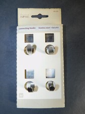 Perfect Home - Hanging Hooks 4 pack - Brushed Stainless Steel - New