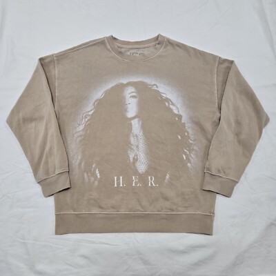 Size XS Unisex Singer Graphic Sweatshirt Tan Beige