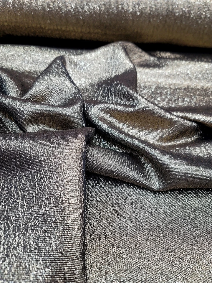 Gold Metallic Puffed Jacquard Brocade Fabric~No Stretch~60" W~By The Yard Dress - Image 4 of 4