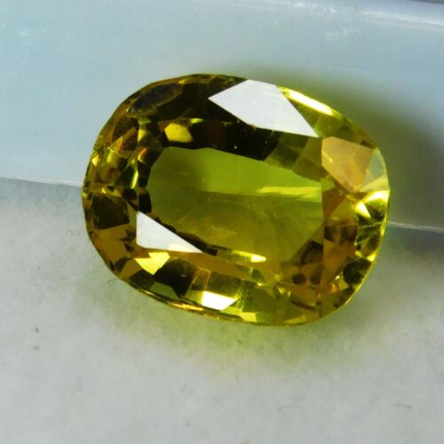 Ceylon Giallo Vero Zaffiro 7,32 Ct Pietra Preziosa Sciolta Taglio Ovale Naturale CERTIFICATA - Foto 2 di 11